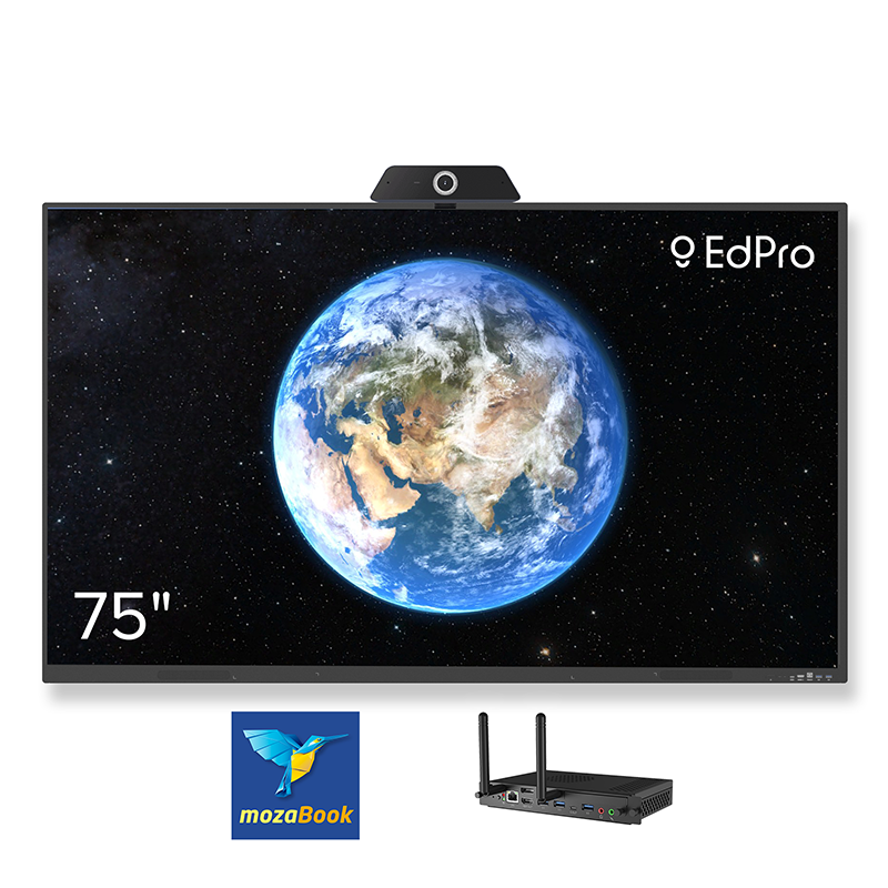 Інтерактивна панель EdPro Touch S 75" (ETP75S), OPS ПК (i5 13Gen/16/512/W11Pro), веб камера 4K, MozaBook 1 рік, настінне кріплення